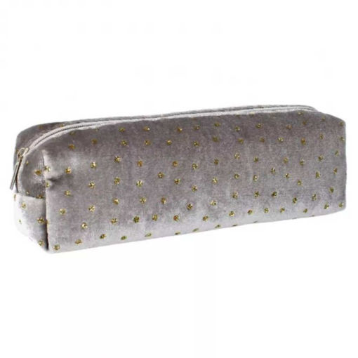 Picture of STARPAK PENCIL CASE PLUSH SILVER WITH CRYSTALS